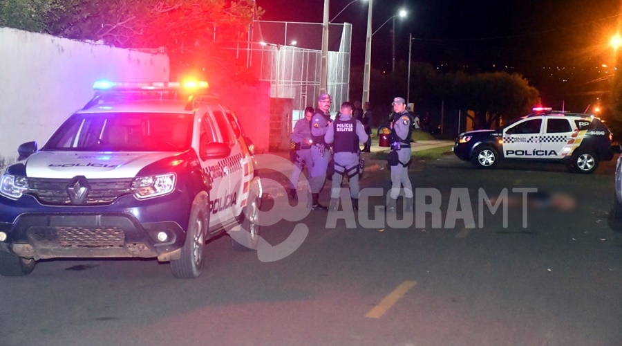 Imagem: Policia Militar no local do crime Em menos de 24h, DHPP chega a mandante dos últimos três crimes ocorridos em Rondonópolis