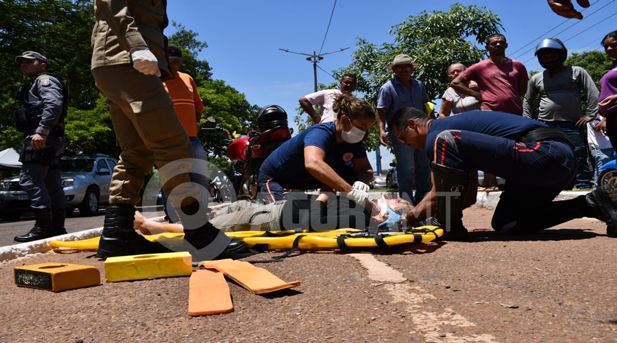 Imagem: interna4 Motociclista perde controle e acaba com vários ferimentos na avenida Bandeirantes