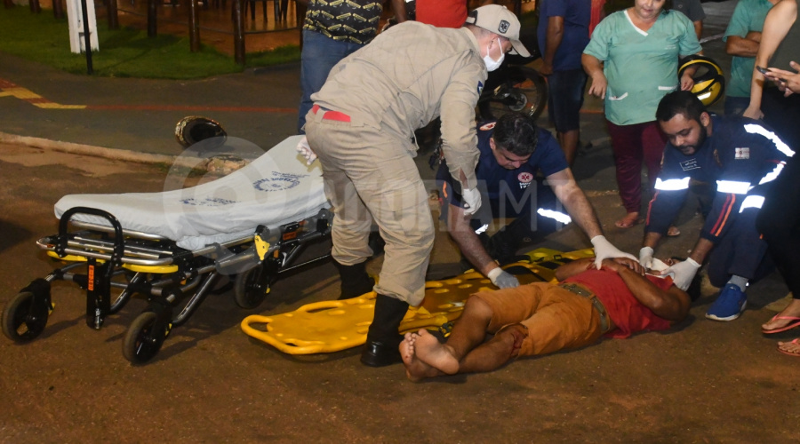 Imagem: 90d327a6 e6fb 4d73 94d1 2969a571eaf0 Motociclista fica ferido após colisão em cruzamento no Jardim Rondônia