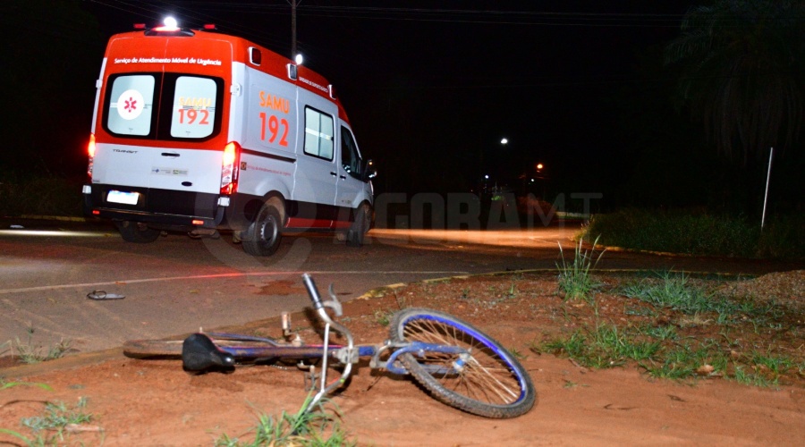 Imagem: Bicicleta envolvida no acidente Ciclista fica em estado grave após colisão frontal com motocicleta